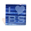 Magnet "I like BS"; Glas, dkl. blau
